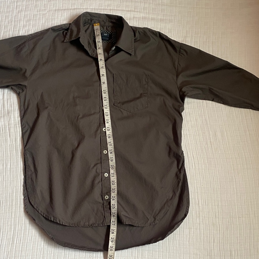 MAEVE 3/4 sleeves Slate Gray Button-Down Shirt 100% Cotton - Picture 10 of 13
